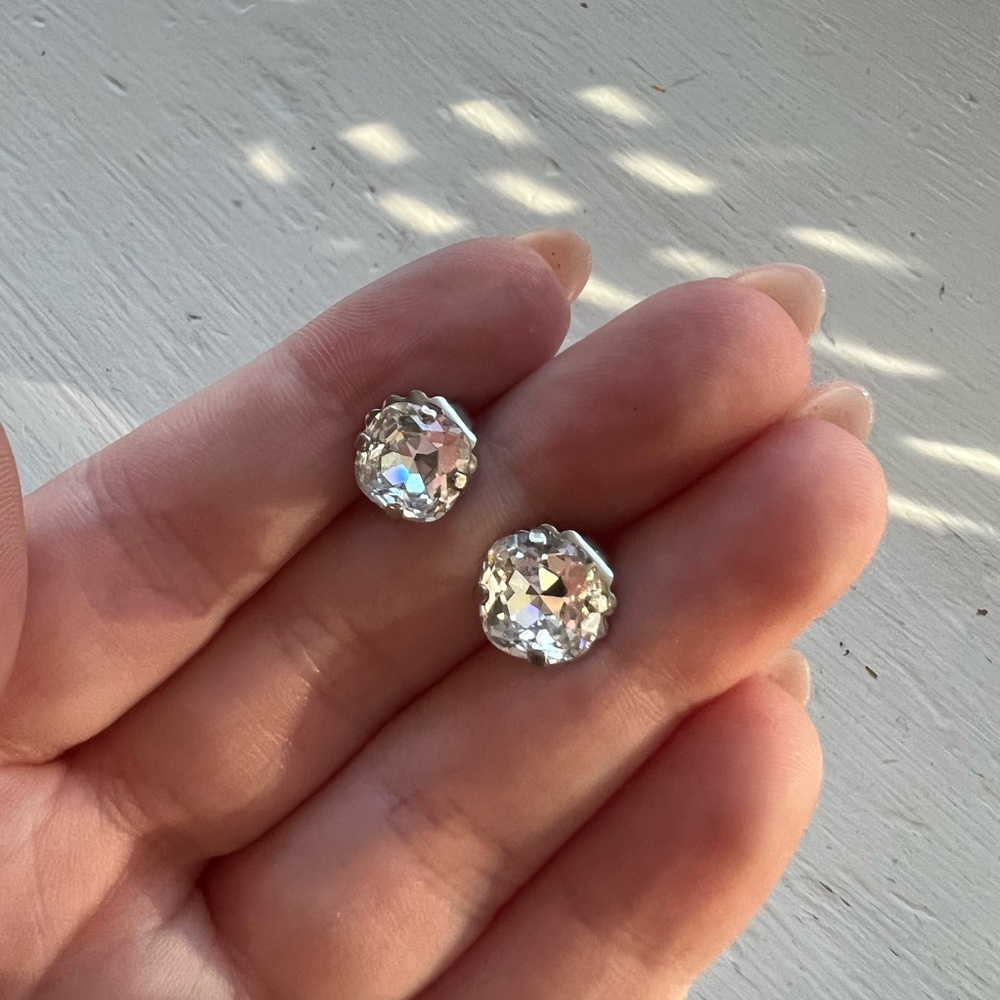 Sorrelli Silver Studs with Clear Stones